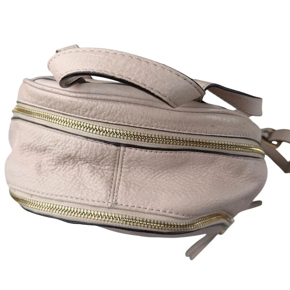 Michael Kors Rhea Medium Pebbled Leather‎ Backpack Blush Pink Gold Tone Hardware